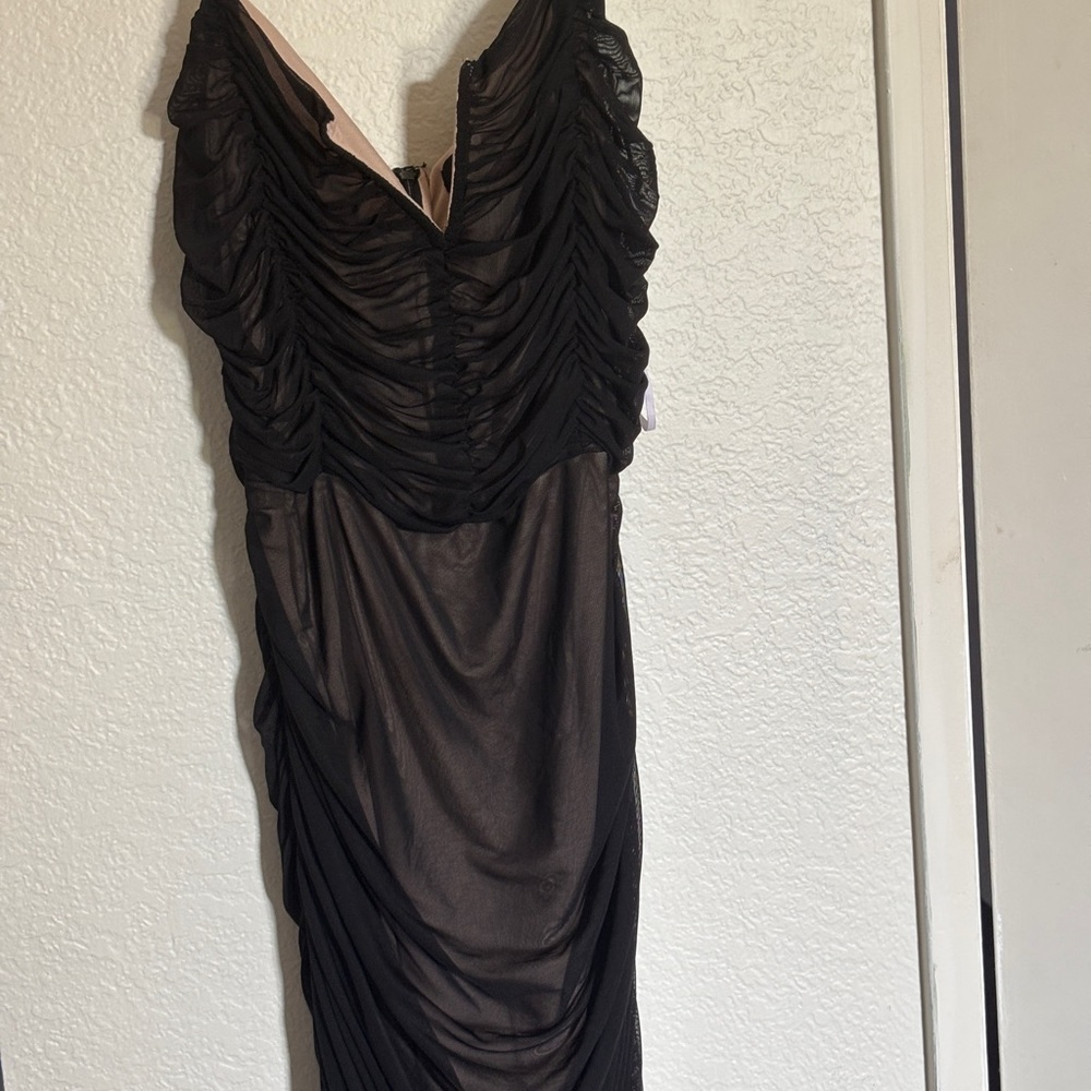 Lulu's Black Cowl Neck Sheath Dress for Night Out